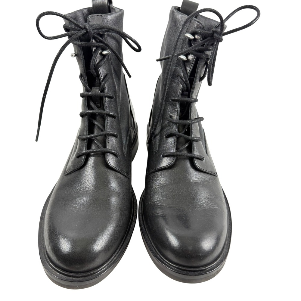 NEW Rag & Bone Slayton Lace Up Black Leather Boots Womans Sz 8/38 Combat Grunge